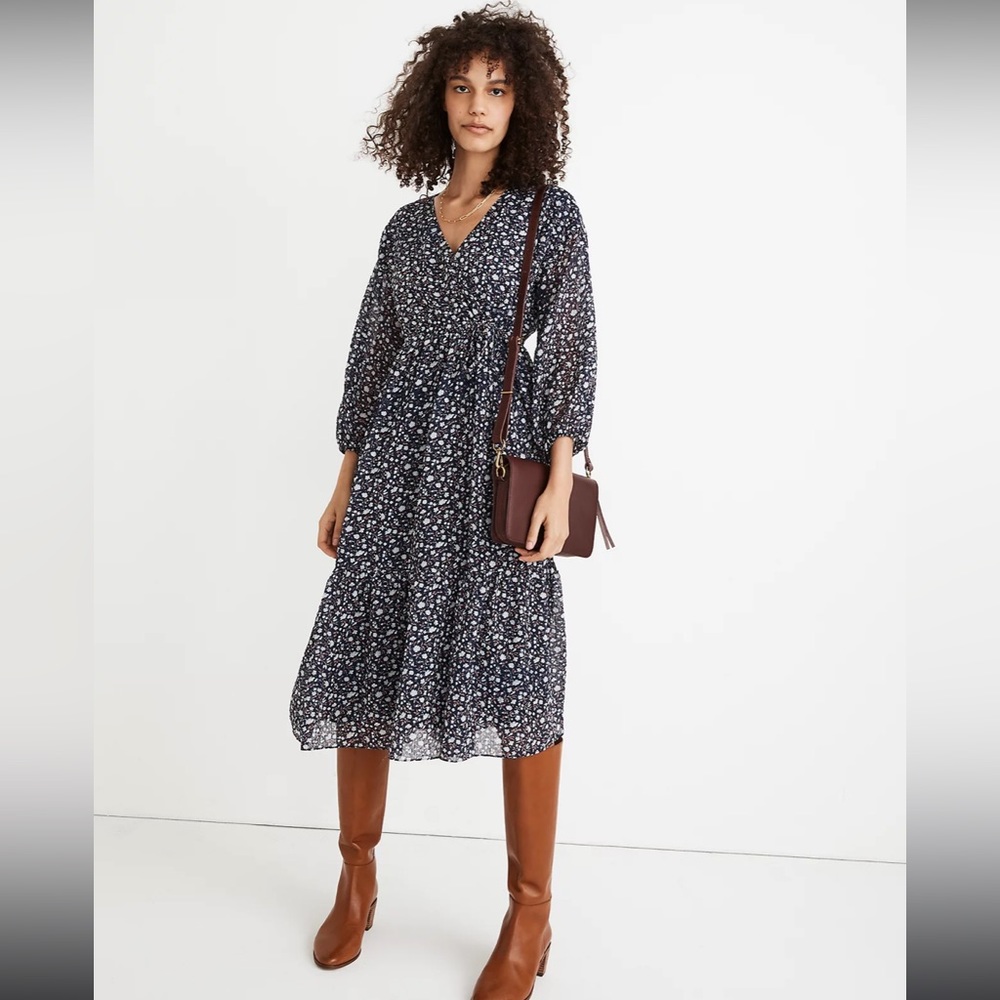 Floral V-Neck Midi Dress
